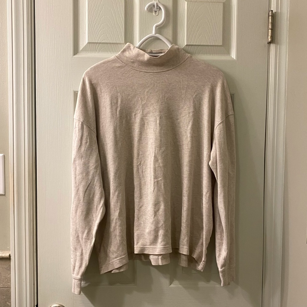 Vintage Talbots Mock Neck Pullover Cotton Sweater Size XL